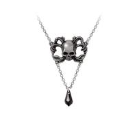 Alchemy England - Collana Sweet Death Pendant - gotica con teschi, nero/argento, peltro - Donna