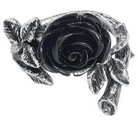 Alchemy Gothic Wild Black Rose Ring Donna Anello colore argento peltro
