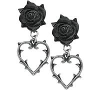 Alchemy Gothic Wounded Love Ear Studs Set Orecchini Nero/Argento