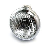 Alchemy Parts 1 x Custom Cromato Tondo Metallo Classico Faro - 12v/35w Hi Anabbaglianti - per Motocicletta Bobber Chopper