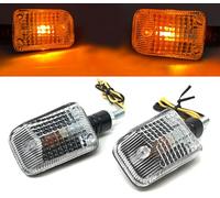 Alchemy Parts Indicatori Moto 12V Lampadina Street Moto Quad Atv Scooter Commuter Facile da Installare - Nero Con Lente Trasparente, 1 Pair