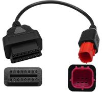 Alchiauto Cavo diagnostico OBD2 OBDII a 6 pin da 6 pin a 16 pin per motorrad obd per moto OBD, adatto per Moto Euro5, connettore a 6 pin, funziona con Guzzi, Kawasaki, Honda, Suzuki, Yamaha, Harley