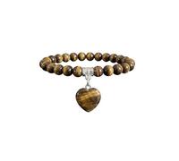 ALCHIMIA-Bracciale con Pietre Naturali Vere e Ciondolo a Cuore, Energia Positiva, Armonia Interiore e Protezione Spirituale, Amore e Benessere Occhio di Tigre