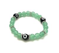 ALCHIMIA- Bracciale elastico pietre dure mm.8 con Occhio turco vetro dipinto a mano, protegge contro il malocchio e le vibrazioni negative