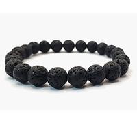 ALCHIMIA - Bracciale pietra Lavica mm.6 uomo donna diffusore di energia e oli essenziali