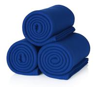 ALCLEAR 3 pezzi coperte in pile polare Oeko Tex, colore: blu navy, dimensioni grandi 130x160 cm, oltre 200 g/m2, coperta da divano,soggiorno, da picnic coperta, coperta da lancio