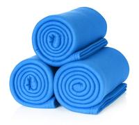 ALCLEAR 3 pezzi coperte in pile polare Oeko Tex, colore blu navy, dimensioni grandi 130x160 cm, oltre 200 g/m2, coperta da divano, soggiorno, da picnic coperta, coperta da lancio