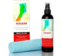 ALCLEAR 721KR detergente frontali cucina 250 ml con panno microfibra | per frontali lucidi/laccati e plastica, senza alcol, senza solventi, sgrassa, senza aloni, Made in Germany