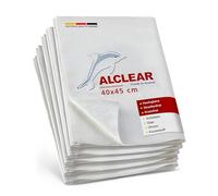 ALCLEAR International 950001, Set 5 Panni in Microfibra per Finestre e Finestrini, Adatti per Le Macchine, la Casa e la Pulizia di Finestre, Senza Panno a Secco e Senza Lavavetri, 40 x 45 cm, Bianco