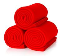 ALCLEAR A3R set 3 coperte in pile rosse, 130x160 cm, oltre 200 g/m²
