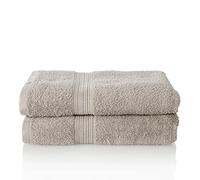 ALCLEAR Set di asciugamani in spugna assorbente in 100% cotone ecotessuto in 6 colori e 5 misure, colore: grigio argento, 2 teli doccia 70 x 140 cm