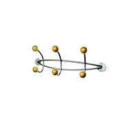 Alco 2823 - Appendiabiti da parete con 6 pioli in legno, colore: Grigio metallizzato, 40 x 16 x 15 cm