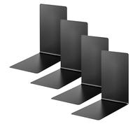 Alco Albert 4301-11-4 Fermalibri in Metallo, 4 Pezzi, Nero, 14 x 14 x 8,5 Cm, per Scuola, Ufficio e Casa