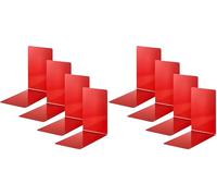 Alco-Albert 4301-12-4 Fermalibri in Metallo, 4 Pezzi, Rosso, 14 x 14 x 8,5 Cm, per Scuola, Ufficio e Casa (Confezione da 2)