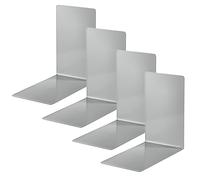 Alco Albert 4301-29-4 Fermalibri in Metallo, 4 Pezzi, Grigio, 14 x 8,5 Cm, per Scuola, Ufficio e Casa