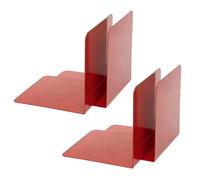 Alco-Albert 4302-10-4 Fermalibri in Metallo, 4 Pezzi, Rosso, 14 x 14 x 12,5 Cm, per Scuola, Ufficio e Casa