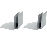 ALCO-Albert 4302-29 - Fermalibri in metallo, 130 x 140 x 140 mm, 2, colore: Grigio (Confezione da 2)