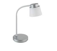 Alco Albert 935-28 - Lampada da scrivania/Lavoro a LED con Supporto e Paralume Piccolo, Argento, dimmerabile in 4 Fasi, 12 LED, plastica, 6 Watt, Circa 13 x 13 x 36,5 cm