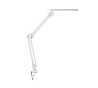 Alco Albert 962-10 - Lampada da scrivania/postazioni di Lavoro a LED con Morsetto da Tavolo e Pratico Braccio Doppio, Bianco, Interruttore on/off, 20 LED, plastica, 7 Watt, Circa 62 x 4,5 x 50 cm