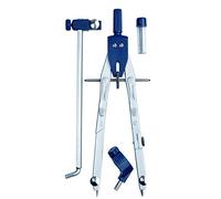 Alco-Albert - Compasso a regolazione rapida 170 mm argento | Compasso di precisione con perno centrale, pinza di prolunga e diametro massimo del cerchio di 38 cm, in astuccio
