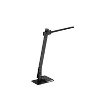 ALCO-Albert - Lampada da scrivania a LED con funzione di ricarica, nera | Lampada da tavolo dimmerabile con 3 livelli di luminosità, porta USB e funzione di ricarica induttiva per smartphone