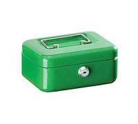 Alco-Albert 841-18 - Cassetta portamonete con serratura, piccola, 195 x 145 x 80 mm, cassetta con inserto per monete, 2 chiavi, verde