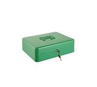 Alco-Albert 843-18 - Cassetta portamonete con serratura, 310 x 225 x 75 mm, cassetta portamonete con inserto per monete, 2 chiavi, verde