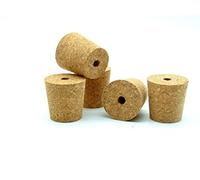 AlcoFermBrew 5 x Tappi Conici in Sughero con Foro 46/36mm - Tappo Gorgogliatore Tappi di Gomma con Perforazione Fermentazione