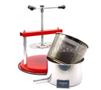 AlcoFermBrew Pressa per Formaggio/Pressafrutta 4,3L - Cestello e Contenitore in Acciaio Inox - Fatto in Italia