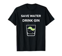 Alcohol Gin Funny Drinking save water drink gin Maglietta