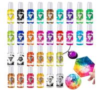 Alcohol Ink 30 Bottiglie - 20 Colori Vivaci con 10 Metallic Inchiostro Base Alcool per Arte in Resina Epossidica, Pittura - Colorante Resina Alcohol Concentrata per Capsule Petri Resin, Artigianato