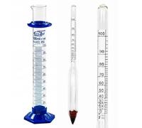 Alcolometro 0-100 % + Cilindro in Vetro 100 ml - Misuratore di Alcol con Provetta per Distillati
