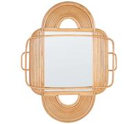 ALCORN Specchio 90 cm 70 cm Naturale Rattan