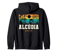 Alcudia Spagna Mallorca Spiaggia Tramonto Design Felpa con Cappuccio
