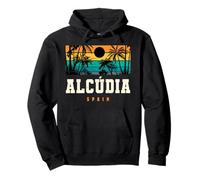 Alcudia Spagna Mallorca Spiaggia Tramonto Design Felpa con Cappuccio