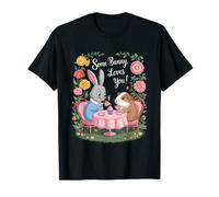 Alcuni Bunny Loves You Cute Bunny e Guinea Pig Fiori Maglietta