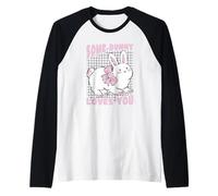 Alcuni Bunny Loves You Kawaii Carino Divertente Maglia con Maniche Raglan