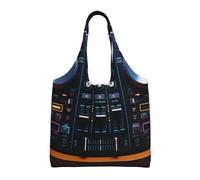 Alcuni Mixer Controls Canvas Tote Bags Borsa per la spesa riutilizzabile Borsa a tracolla Estetica Borse della spesa per le donne, Nero , Taglia unica