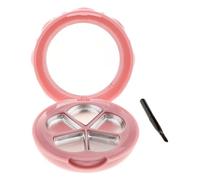 ALCXAZS Astuccio per il trucco portatile, astuccio per ombretti con specchio, scatola compatta per fard, contenitore per cipria da viaggio, contenitore vuoto