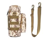 ALCXAZS Borraccia portatile Borsa in nylon Campeggio Escursionismo Caccia Chiusura con cerniera Bevanda Bollitore Custodia Attrezzatura da esterno, Camuffamento Deserto