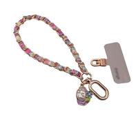 ALCXAZS Cinturino da polso per donna con catena staccabile per telefoni cellulari, cinturino da polso per esterno anti-smarrimento, catena in metallo, corto per donna, conchiglia di perle , digitare+2
