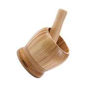 ALCXAZS Ciotola per macinare a pressione con pestello per aglio in bambù Herb Spice Pepper Mill Tool Kitchen Seasoning Per Miller Home