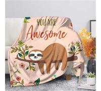 ALCXAZS Coperta morbida stampata per tutte le stagioni Sperimenta il lusso e il comfort Coperta morbida e confortevole per bradipo simpatico cartone animato caldo, Stile 8, 75 * 100 cm