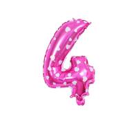 ALCXAZS Eleganti palloncini in foil con lettere dell'alfabeto e numeri per decorazioni per feste di compleanno Foglio di alluminio premium flessibile e pratico, Rosa, 4, 16 pollici