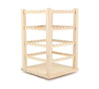ALCXAZS Espositore per orecchini in legno rotante Espositore per orecchini a forma di Scatola portaoggetti Comò Organizzatore Vetrina Organizzazione tavolo