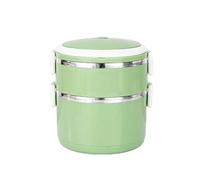 ALCXAZS Lunch Box con riscaldamento elettrico Goditi un pasto caldo e delizioso con un funzionamento semplice Elegante Lunch Box isolato facile da pulire, Verde nordico