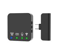 ALCXAZS Microfono USB C con cancellazione del rumore, mini e portatile, microfono wireless con voce chiara per telefono cellulare, a bavero in ABS, Lampi, singolo