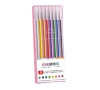 ALCXAZS Penna gel trasparente Scatola di plastica trasparente inclusa Colori vivaci Penna fluorescente specifica per conto manuale in ABS per contabilità, 8 colori