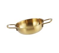ALCXAZS Pentola in acciaio Per inox per ramen coreano, altamente resistente, facile da pulire, durevole, eccellente combustione, conduttività termica uniforme, Oro, 22 centimetri