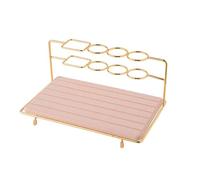 ALCXAZS Portaoggetti per il bagno efficiente con portaspazzolino in acciaio inossidabile e organizer con più scomparti, organizer da bagno da appoggio, Rosa, 25x15x12cm